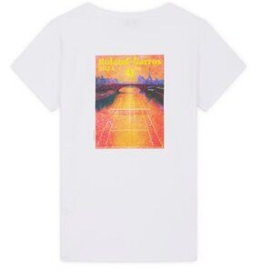 Roland Garros 2024 Women's Official Poster T-Shirt - White Size S NWT